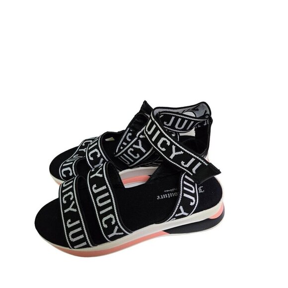 Juicy Couture Impulse Wedge Ankle Strap Logo Sandals Size 7 - Picture 4 of 9